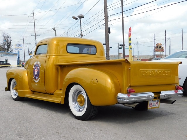 Classic Chevy truck rear three-quarter view